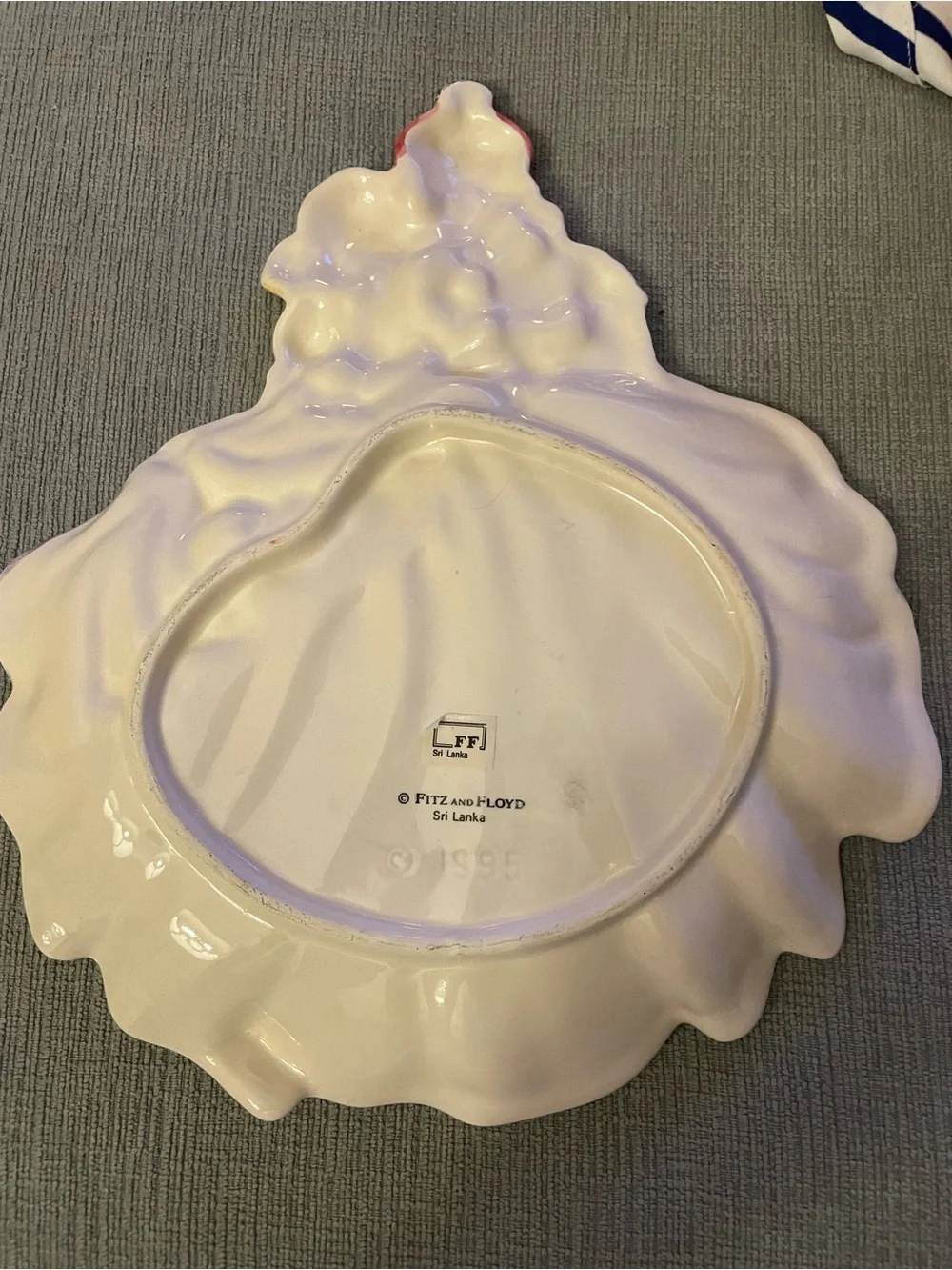 Decorative Bride and Groom Ceramic Trinket Dish in White and Purple